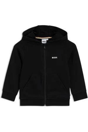 HUGO BOSS Katoenen fleece hoodie met logoprint voor kinderen