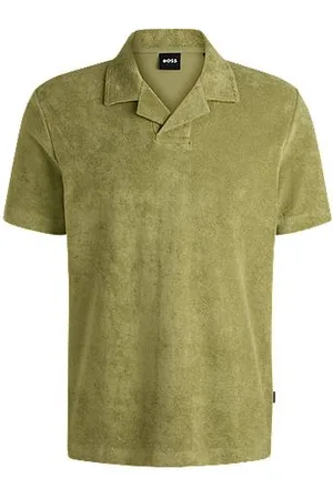 HUGO BOSS Poloshirt met een Johnny-kraag van katoenen badstof