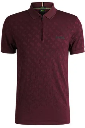 HUGO BOSS Actieve, sneldrogende polo met monogramjacquard in kleurverloop
