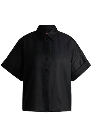 HUGO BOSS Oversized-fit blouse van ramee