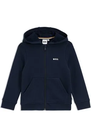 HUGO BOSS Katoenen fleece hoodie met logoprint voor kinderen