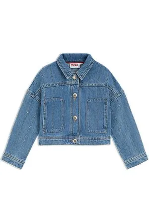 HUGO BOSS Denimjack voor kinderen met stud-strepen