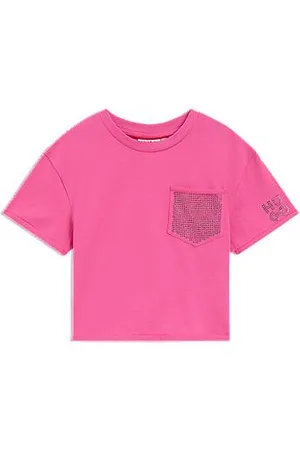 HUGO BOSS Korter T-shirt van katoen met opgezette zak voor kinderen