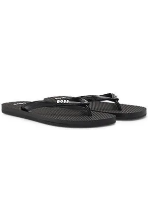 HUGO BOSS Teenslippers met logo op de bandjes