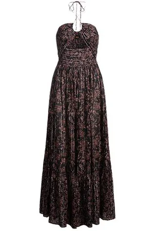 HUGO BOSS Maxi-jurk van katoen met metallic vezels en print