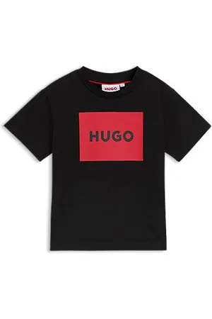 HUGO BOSS T-shirt voor kinderen van katoen met kenmerkend rood boxlogo
