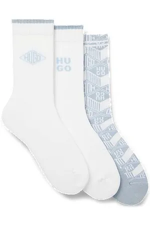 HUGO BOSS Set van drie paar geribde korte sokken met logodetails