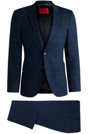 HUGO BOSS Extra slim-fit pak van geruit stretchmateriaal