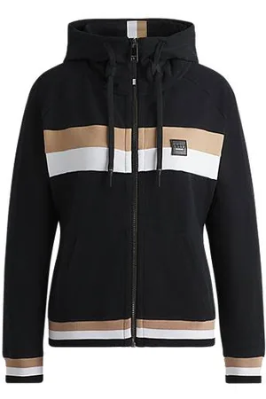 HUGO BOSS Ruiterhoodie van Italiaanse stretchkatoen met rits
