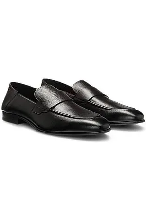 HUGO BOSS Loafers van bewerkt leer