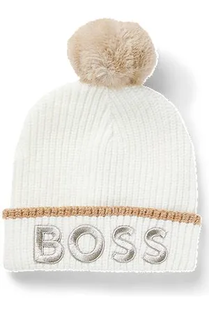 HUGO BOSS Kinderbeanie met logo in metallic-look
