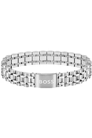 HUGO BOSS Zilverkleurige armband met magnetische logosluiting