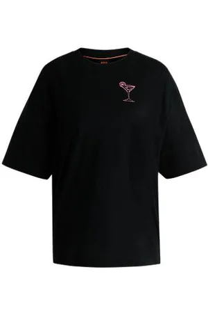 HUGO BOSS Oversized T-shirt van katoenen jersey met logo-artwork