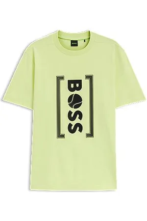HUGO BOSS Relaxed-fit T-shirt met op tennis geïnspireerd mesh-logo
