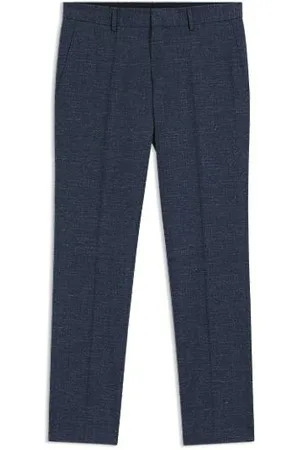 HUGO BOSS Slim-fit broek van stretchmateriaal met dessin