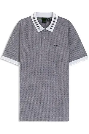 HUGO BOSS Polo van katoenpiqué met stippenprint