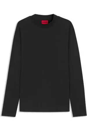 HUGO BOSS Slim-fit T-shirt met hoge hals van gemerceriseerde katoen