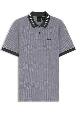 HUGO BOSS Polo van katoenpiqué met stippenprint