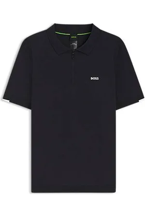 HUGO BOSS Polo van katoen met kraag met rits