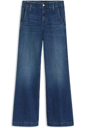 HUGO BOSS Nauwsluitende en uitlopende jeans van Italiaans blauw stretchdenim