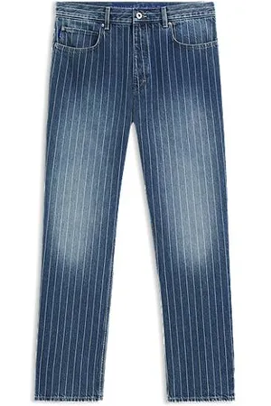 HUGO BOSS Baggy-fit jeans van denim met krijtstrepen