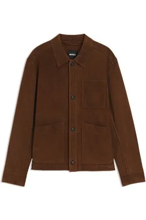 HUGO BOSS Regular-fit jas van nappalan suède