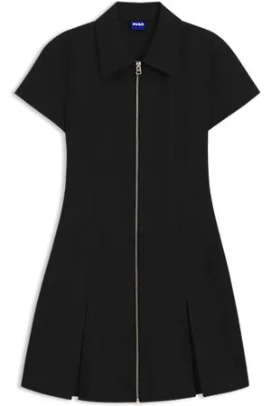 HUGO BOSS Bodycon-jurk met rits aan de voorkant en plissérok