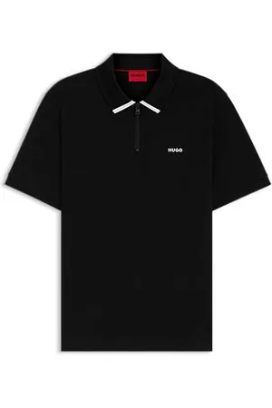 HUGO BOSS Polo van katoenpiqué met contrastlogo