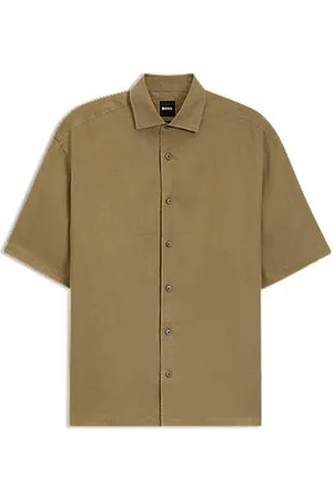 HUGO BOSS Relaxed-fit overhemd van linnen uit de BECKHAM x -collectie