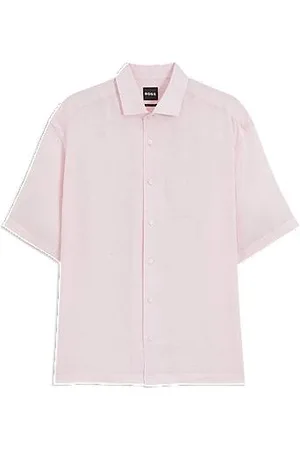 HUGO BOSS Relaxed-fit overhemd van linnen uit de BECKHAM x -collectie