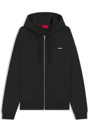 HUGO BOSS Relaxed-fit hoodie van katoenen badstof met ritssluiting