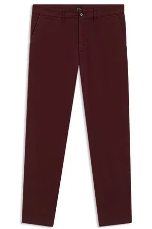 HUGO BOSS Regular-fit satijnen chino van stretchkatoen