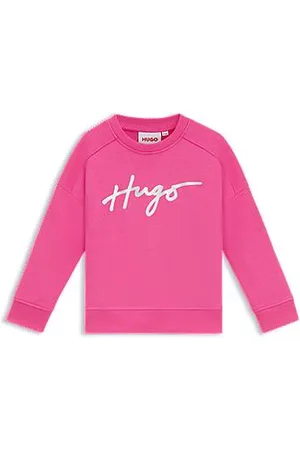 HUGO BOSS Kindersweater van een katoenmix met iriserend logo