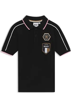 HUGO BOSS Kinderpolo van katoenpiqué met contrastdetails