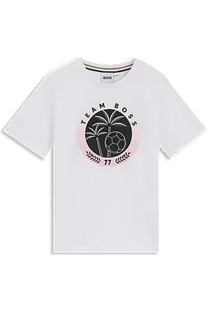 HUGO BOSS Katoenen T-shirt met creatief artwork
