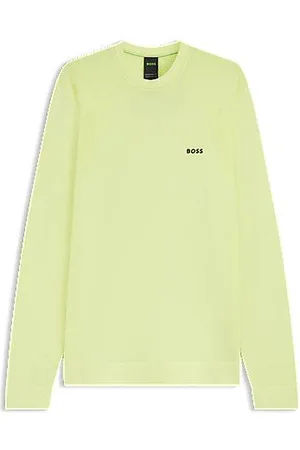 HUGO BOSS Sweater van een katoenmix met bodymapping en contrastlogo