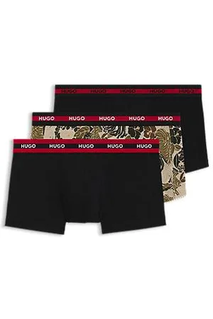 HUGO BOSS Set van drie korte boxershorts met logotailleband van stretchkatoen