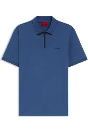HUGO BOSS Polo van katoenpiqué met contrastlogo