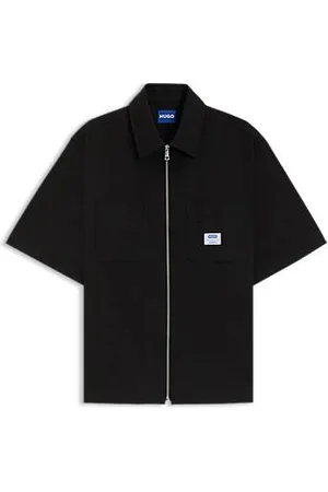 HUGO BOSS Oversized-fit overhemd met ritssluiting