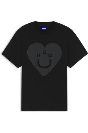 HUGO BOSS T-shirt van katoenen jersey met Happy -graphic
