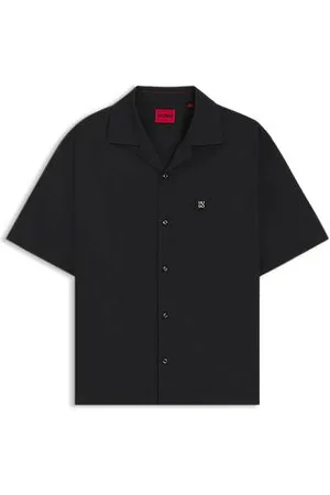 HUGO BOSS Oversized-fit overhemd van papierachtige katoen