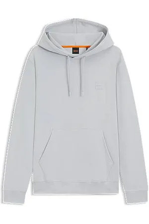 HUGO BOSS Regular-fit hoodie van katoenen badstof met logopatch