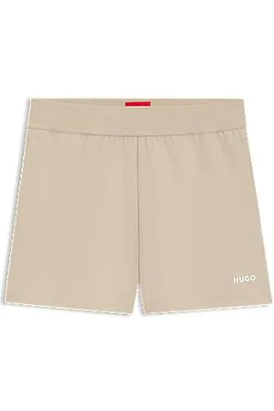 HUGO BOSS Relaxed-fit short van stretchjersey met logoprint