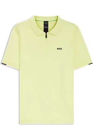 HUGO BOSS Polo van katoen met kraag met rits