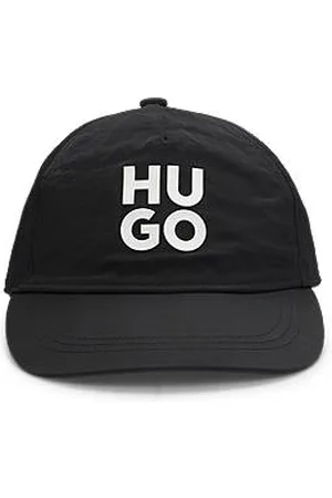 HUGO BOSS Kinderpet van gekreukeld materiaal met tweedelig logo