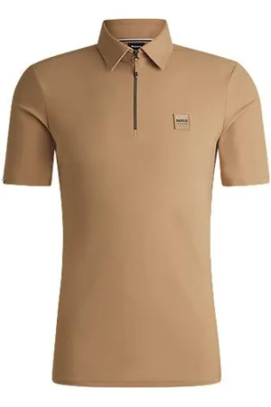 HUGO BOSS Trainingsshirt van stretchpiqué met ritssluiting voor ruiters