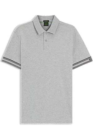 HUGO BOSS Slim-fit polo van katoen met gestreepte mouwboorden