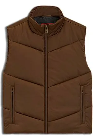 HUGO BOSS Waterafstotende bodywarmer van gewatteerd satijn