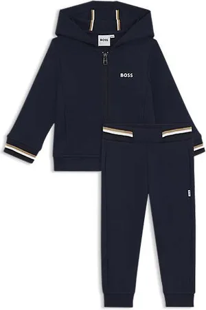 HUGO BOSS Trainingspak van katoenmix voor kinderen met contrasterende merkopdrukken