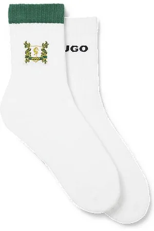 HUGO BOSS Set van twee paar korte sokken van een katoenmix met borduursel